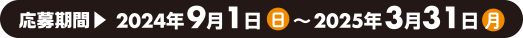 応募期間：2024年9月1日（日）～2025年3月31日（月）